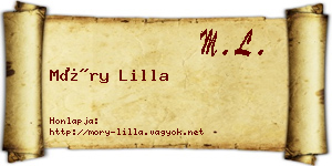 Móry Lilla névjegykártya